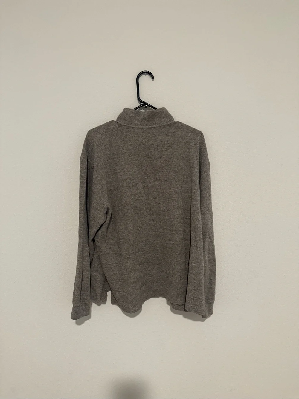 Polo Ralph Lauren Gray Estate Rib 1/4 Zip Pullover Sweater Mens XL Cotton